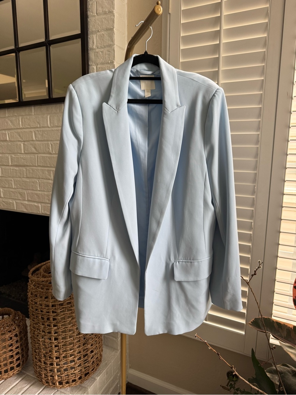 H&M Powder Blue Open Front Blazer